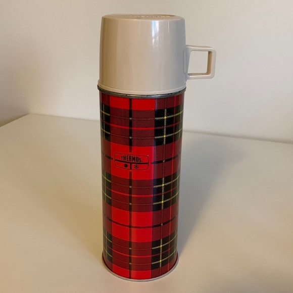Thermos Kitchen Vintage Plaid 973 Thermos Bottle Number 2242 Euc